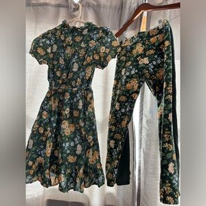 Janie and Jack dress and two leggings. Dress Sz 14 and leggings 12.